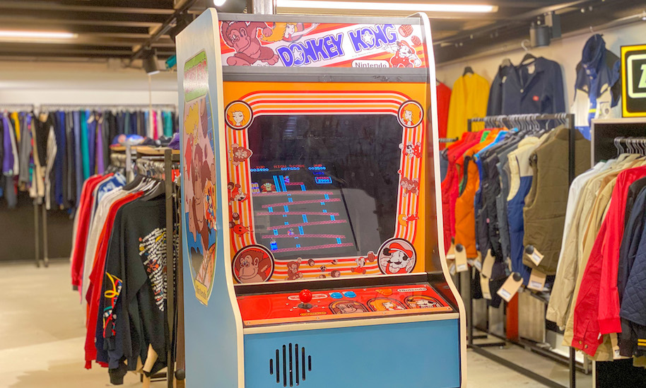 Donkey Kong slot machine in the vintage shop Candy Store Amsterdam